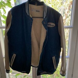 Topshop varsity denim jacket!